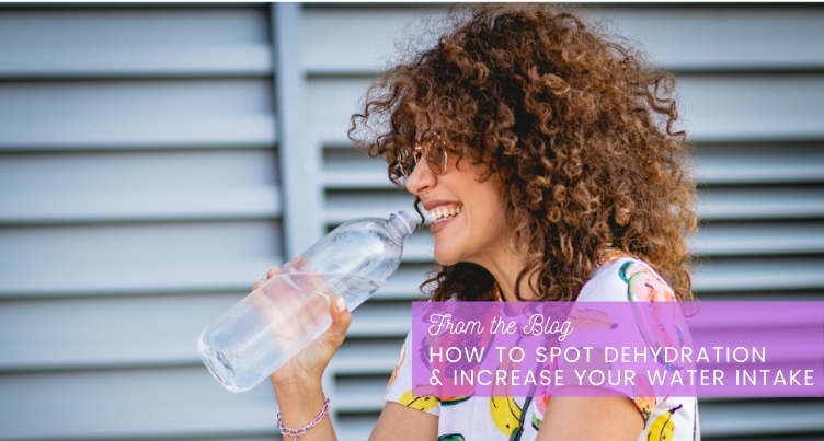 Woman drinking water and eating fruits and vegetables hydrating herself.