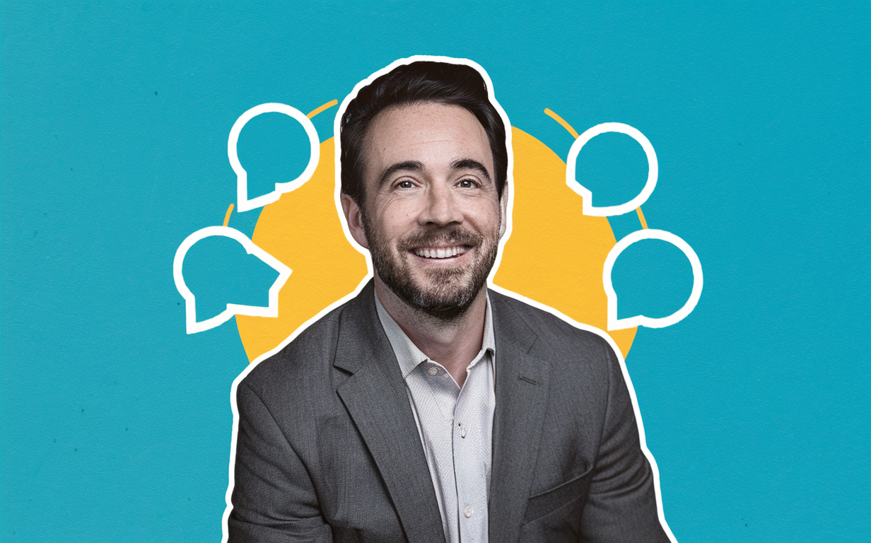 Illustration of a friendly chiropractor with tools and symbols representing chiropractic care